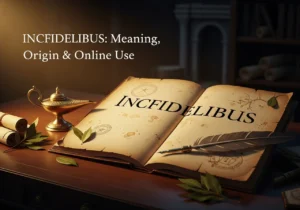 Ancient Latin manuscript showing the word Incfidelibus and its possible historical meaning and online use
